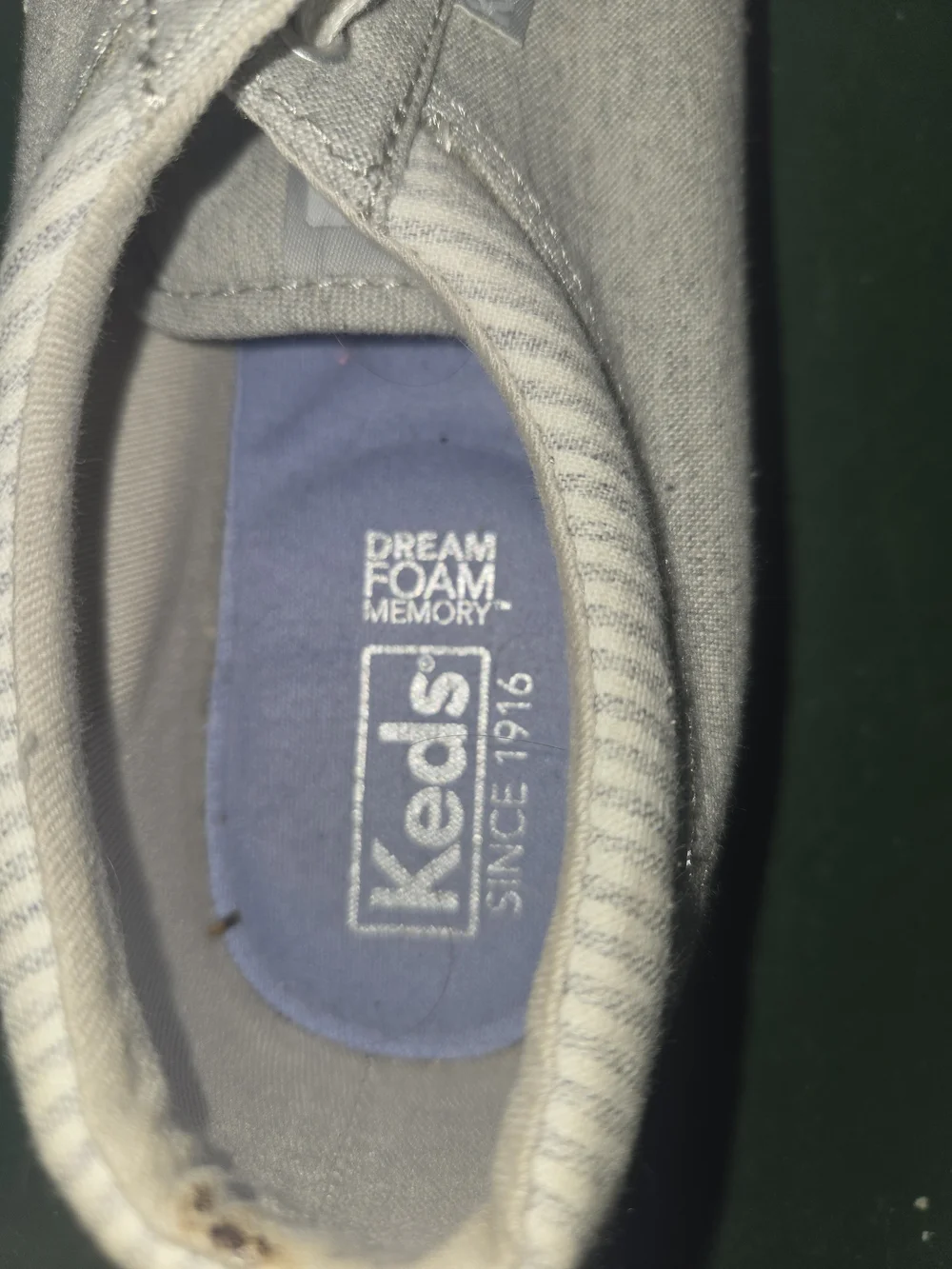 Keds Light Gray Canvas Sneakers with Blue Insole